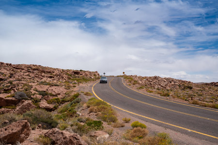 Road in Atacama desert, Chileのeditorial素材