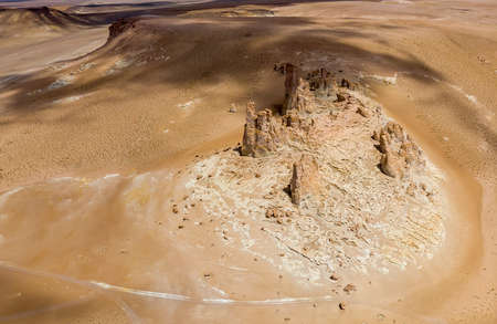 Aerial view of Stone formation in Salar De Tara, Atacama Desert, Chile.の写真素材