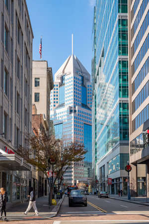 Pittsburgh, Pennsylvania, USA - November 25, 2018: Street in downtown of Pittsburgh.のeditorial素材