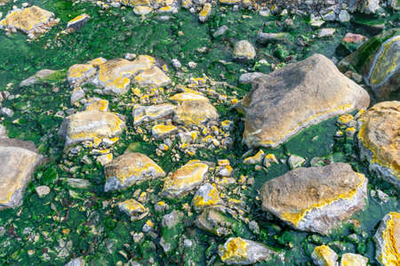 Mountain landscape at Paramushir Island, Kuril Islands, Russia. The Yurievskie hot springs.の写真素材