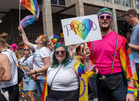 Berlin, Germany - July 23, 2022 - Christopher Street Day (CSD) in Berlin.のeditorial素材