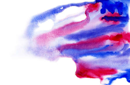 Background watercolor pink and blue on white paperの写真素材