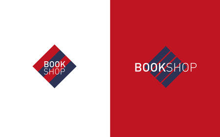 Developing creative set book shop red and dark blue colorのイラスト素材