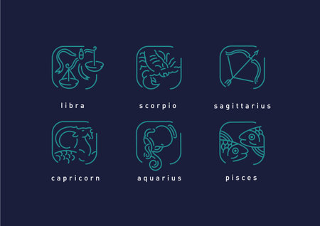 Series of icons of the zodiac signsのイラスト素材