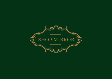 Creative logo for the shop mirrors, floral frameのイラスト素材