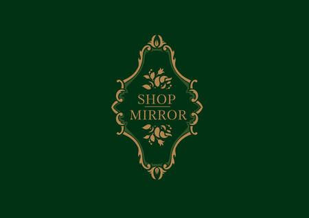 Creative logo for the shop mirrors, floral frameのイラスト素材