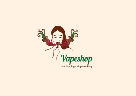 Creative logo for the shop or bar vapeのイラスト素材