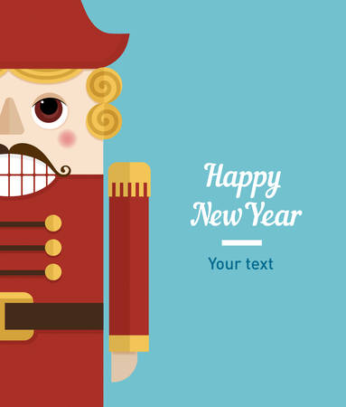 funny illustration, Christmas nutcracker characterのイラスト素材