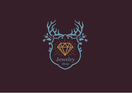 Creative logo for jewelry store, diamond frameのイラスト素材