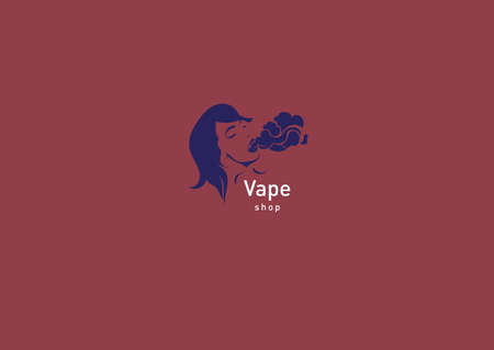 Creative illustration for vape shop girl in the hood with the electronic cigarette.のイラスト素材