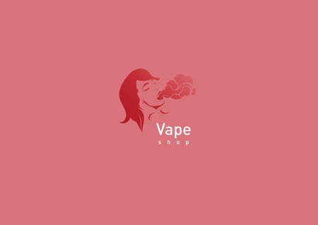 Creative illustration for vape shop girl in the hood with the electronic cigarette.のイラスト素材