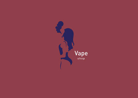 Creative illustration for vape shop girl in the hood with the electronic cigarette.のイラスト素材