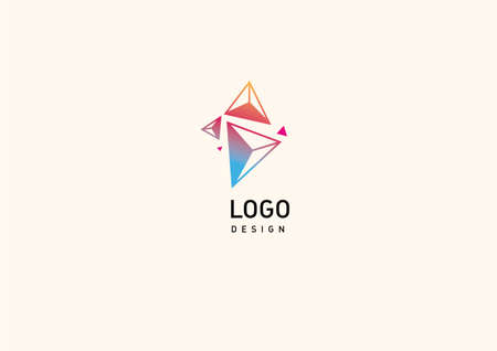 Creative logo multicolored geometric crystalsのイラスト素材
