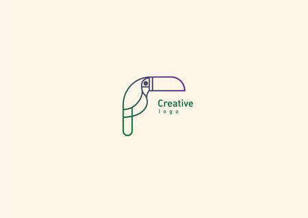 Development Creative Geometric Contour Logo Large Toucanのイラスト素材