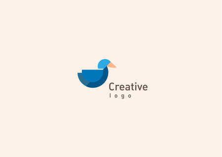 Creative logo design geometric multicolored duckのイラスト素材