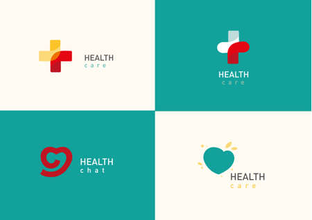 Bright logo on medicine and health, crossのイラスト素材