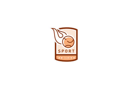Creative vintage logo on a sports theme, a ball in a frameのイラスト素材