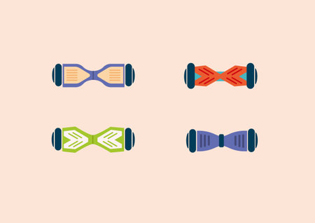 Creative modern icons, gyroscooter electric transport