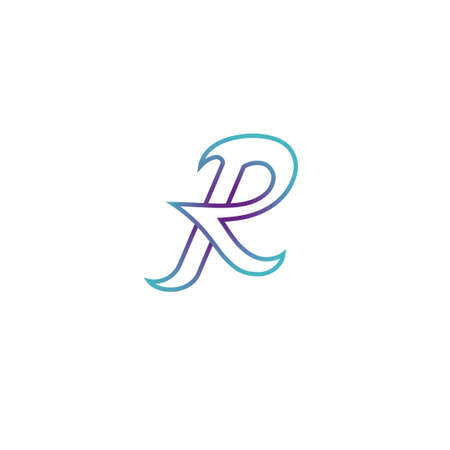 Creative logo icon, typography, big letter Rのイラスト素材