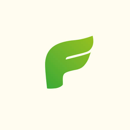 Letter F logo. Design template elements, curved lines.のイラスト素材