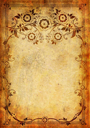 Vintage background with flower and leafの写真素材