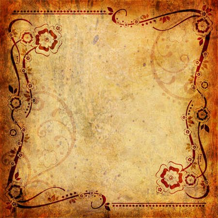 Vintage background with flower and leafの写真素材
