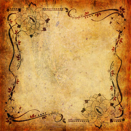 Vintage background with flower and leafの写真素材