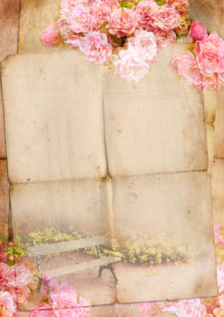 Blank for romantic letter with rosesの写真素材