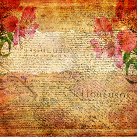 Grunge abstract background with old letterの写真素材