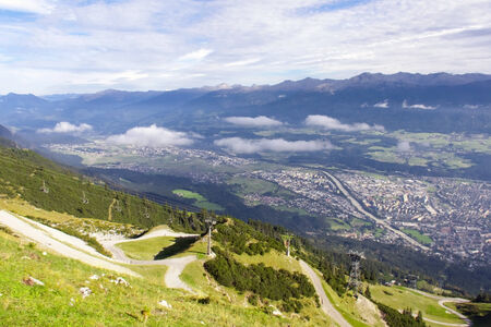 View of Innsbruck from the mountの写真素材