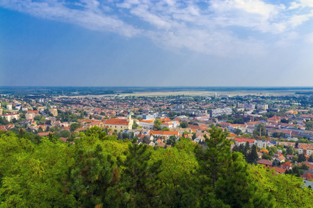 Szekszard panorama from the top of the Calvary Hillの写真素材