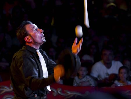 SZEGED, HUNGARY - JUNE 12. 2016 - Juggler performance of the Hungarian National Circus (Richter) by Eddy Carelloのeditorial素材