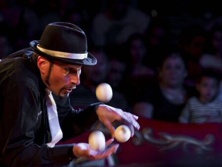 SZEGED, HUNGARY - JUNE 12. 2016 - Juggler performance of the Hungarian National Circus (Richter) by Eddy Carelloのeditorial素材