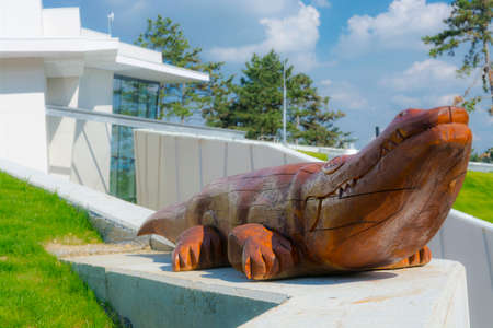 PECS, HUNGARY - MAY 20. 2016: The new building of Pecs Zoo which was opened in 2016.のeditorial素材