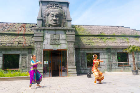 SZEGED, HUNGARY - MAY 26. 2019 - Performance of the Kala Sangam Dance group in Bharatanatyam style at Szeged Zooのeditorial素材