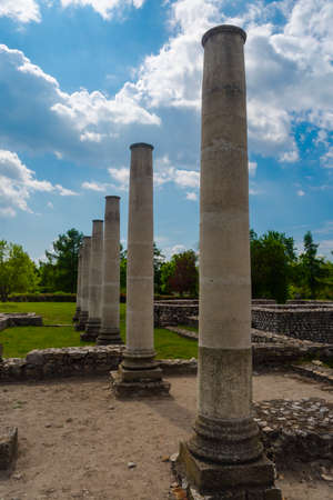 Romancolumns in Gorsium Archaeological Park in Hungaryの写真素材