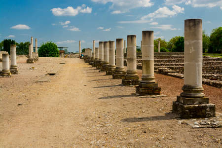 Romancolumns in Gorsium Archaeological Park in Hungaryの写真素材