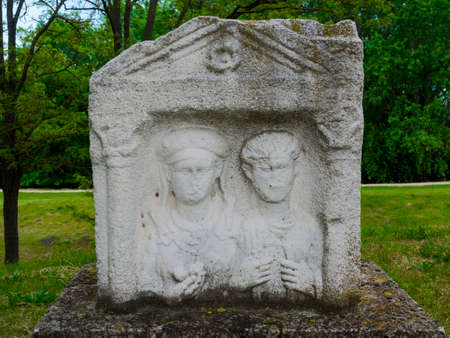 Roman tombs in Gorsium Archaeological Park in Hungaryの写真素材