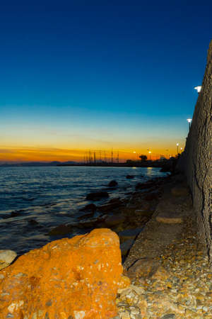 Sunseat at the beach of Athens, Greeceの写真素材