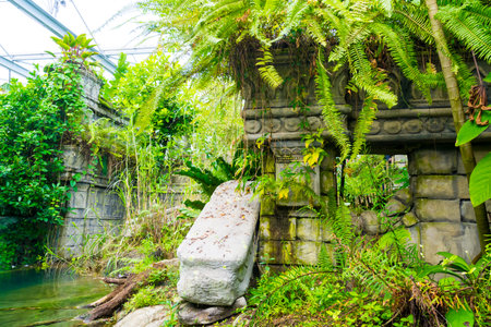 EMMEN, THE NETHERLANDS - SEPTEMBER 20, 2017: Jungle design in Wildlands, the zoo of Emmen