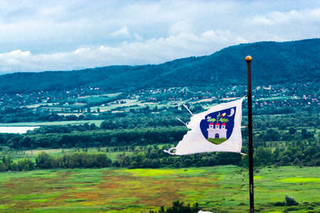 Panorama veiw from the fortress of Szigliget, in Hungaryの写真素材