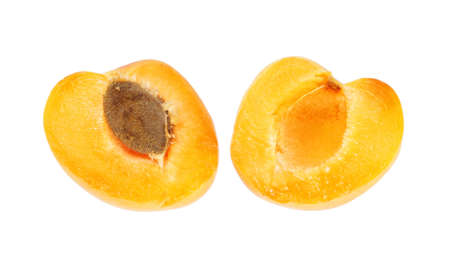 halves of apricotの写真素材