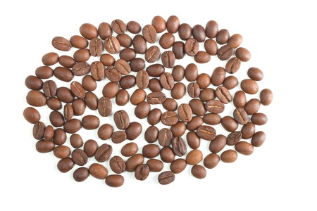 Coffee beans on white backgroundの写真素材