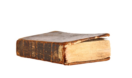 Old book isolated on whiteの写真素材