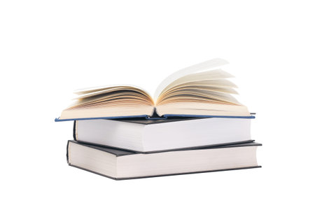 Stack of books isolated on whiteの写真素材