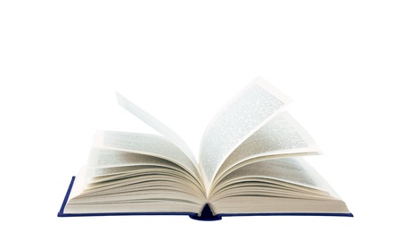opened book on white background の写真素材