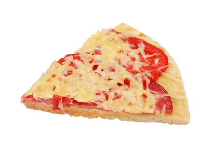 slice of pizza  isolated on whiteの写真素材