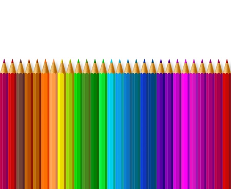 colored pencils on white backgroundの写真素材