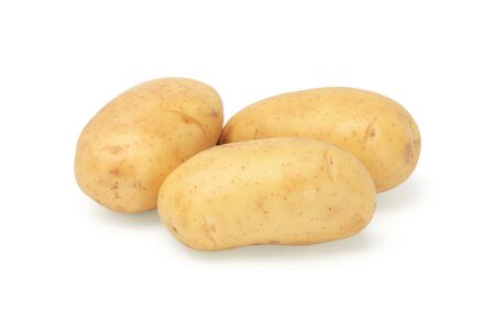 Potatoes on white の写真素材