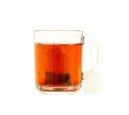 Cap of tea isolated on  whiteの写真素材
